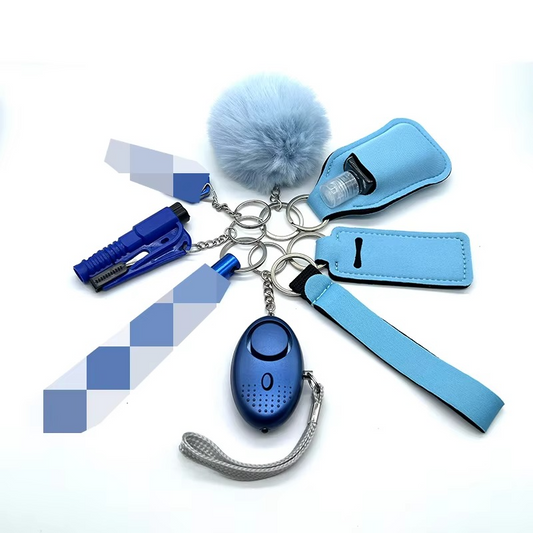 9-Piece Self Defense Keychain Set | Alarm, Window Breaker & Flashlight 0