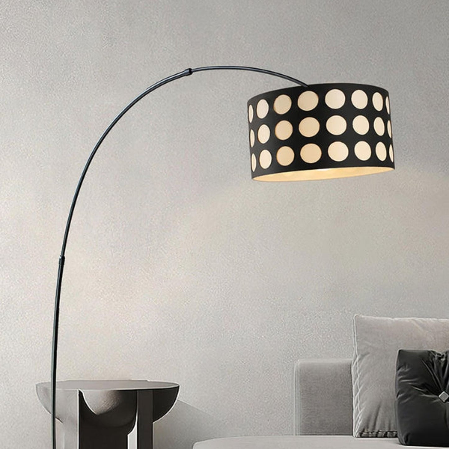 Arc Floor Lamp | Elegant Metal Design with Playful Fabric Shade 6