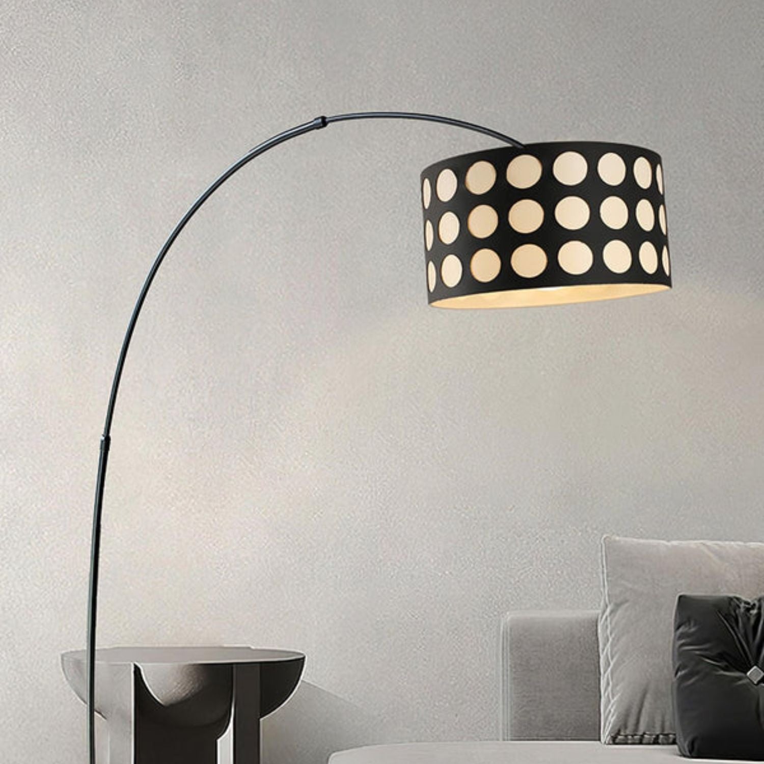 Arc Floor Lamp | Elegant Metal Design with Playful Fabric Shade 6