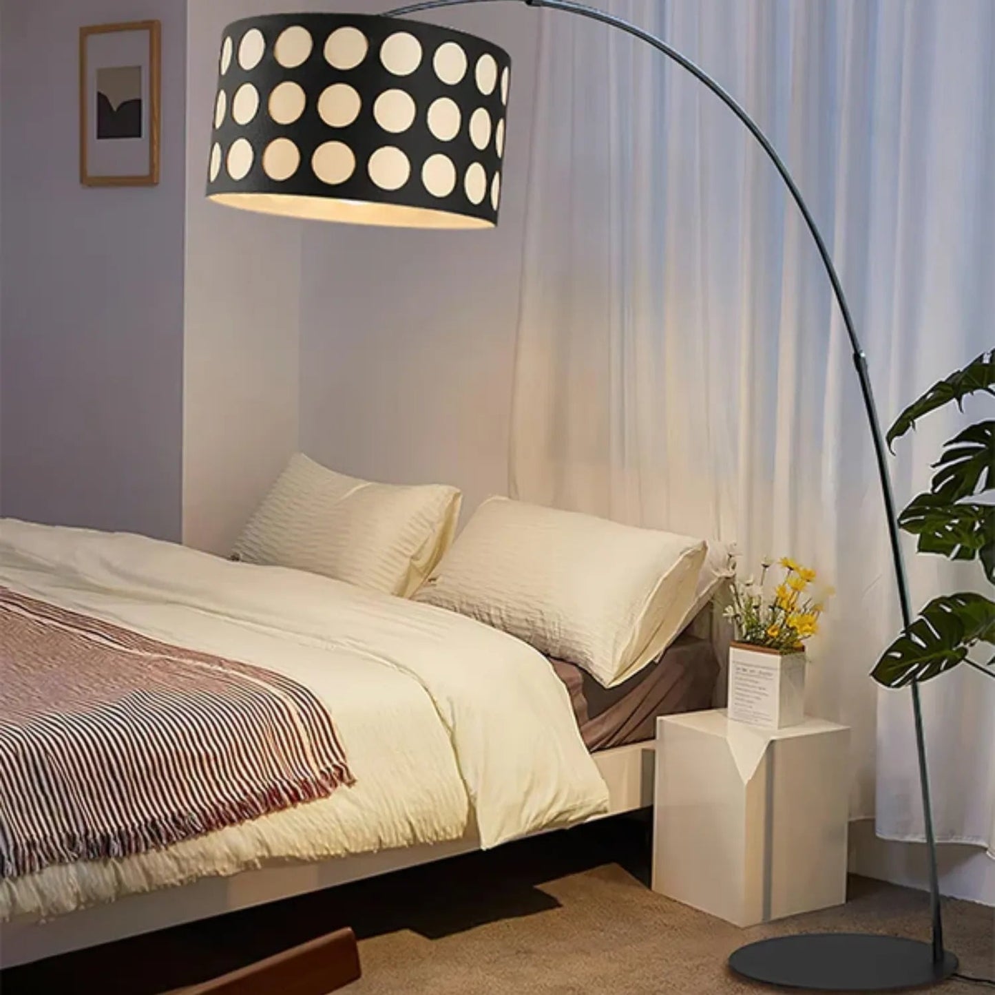Arc Floor Lamp | Elegant Metal Design with Playful Fabric Shade 7