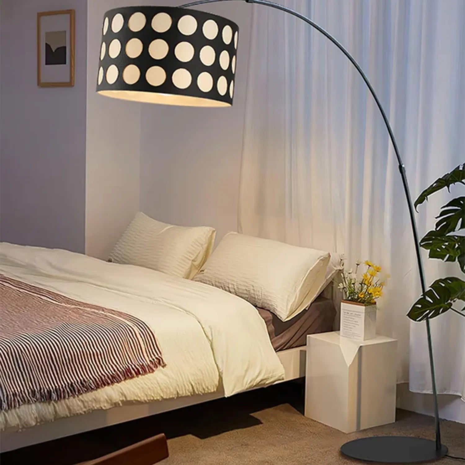Arc Floor Lamp | Elegant Metal Design with Playful Fabric Shade 7