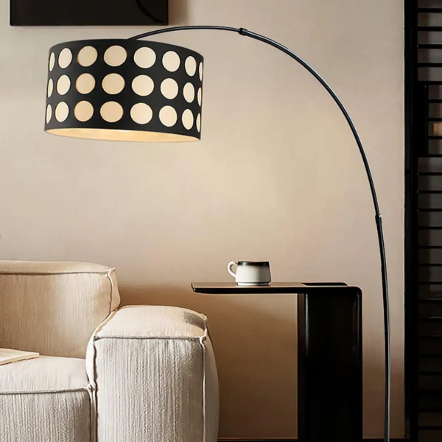 Arc Floor Lamp | Elegant Metal Design with Playful Fabric Shade 8