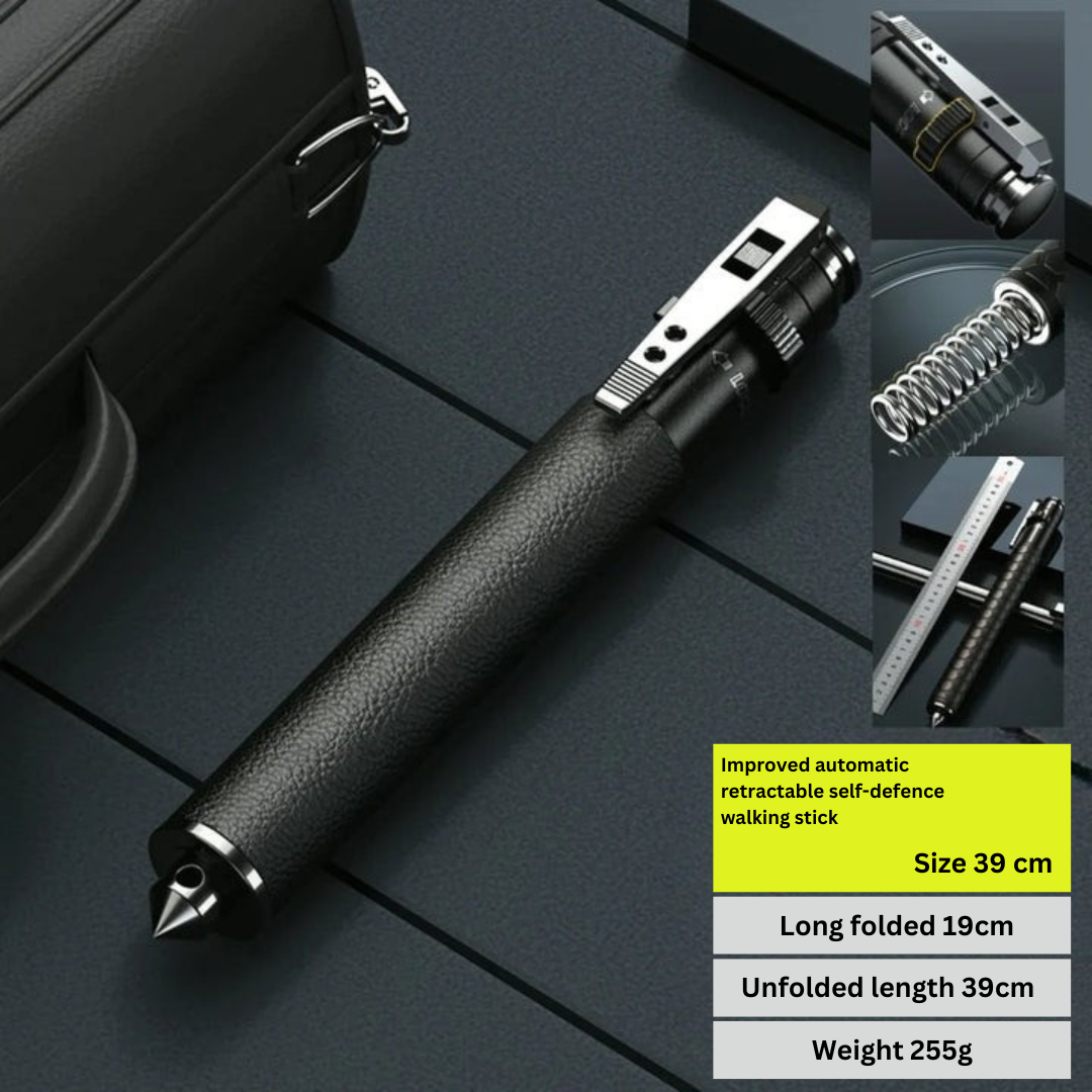 Automatic Self-Defense Walking Stick | Lightweight, One-Click Pop-Up for Hiking Safety 0