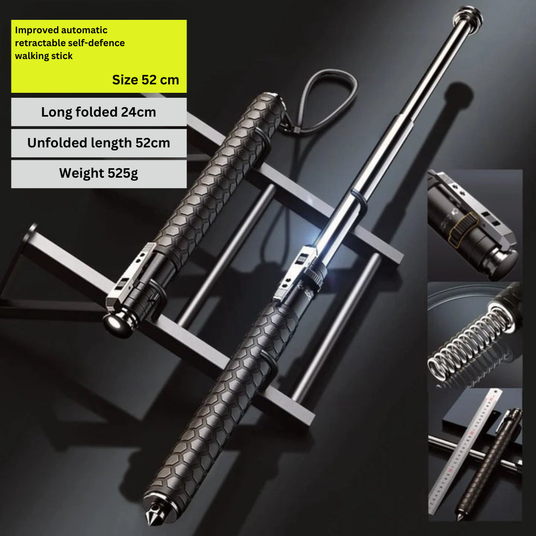 Automatic Self-Defense Walking Stick | Lightweight, One-Click Pop-Up for Hiking Safety 1