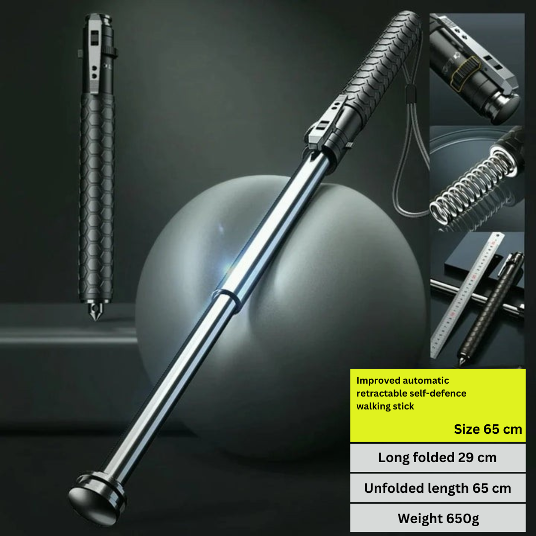 Automatic Self-Defense Walking Stick | Lightweight, One-Click Pop-Up for Hiking Safety 2