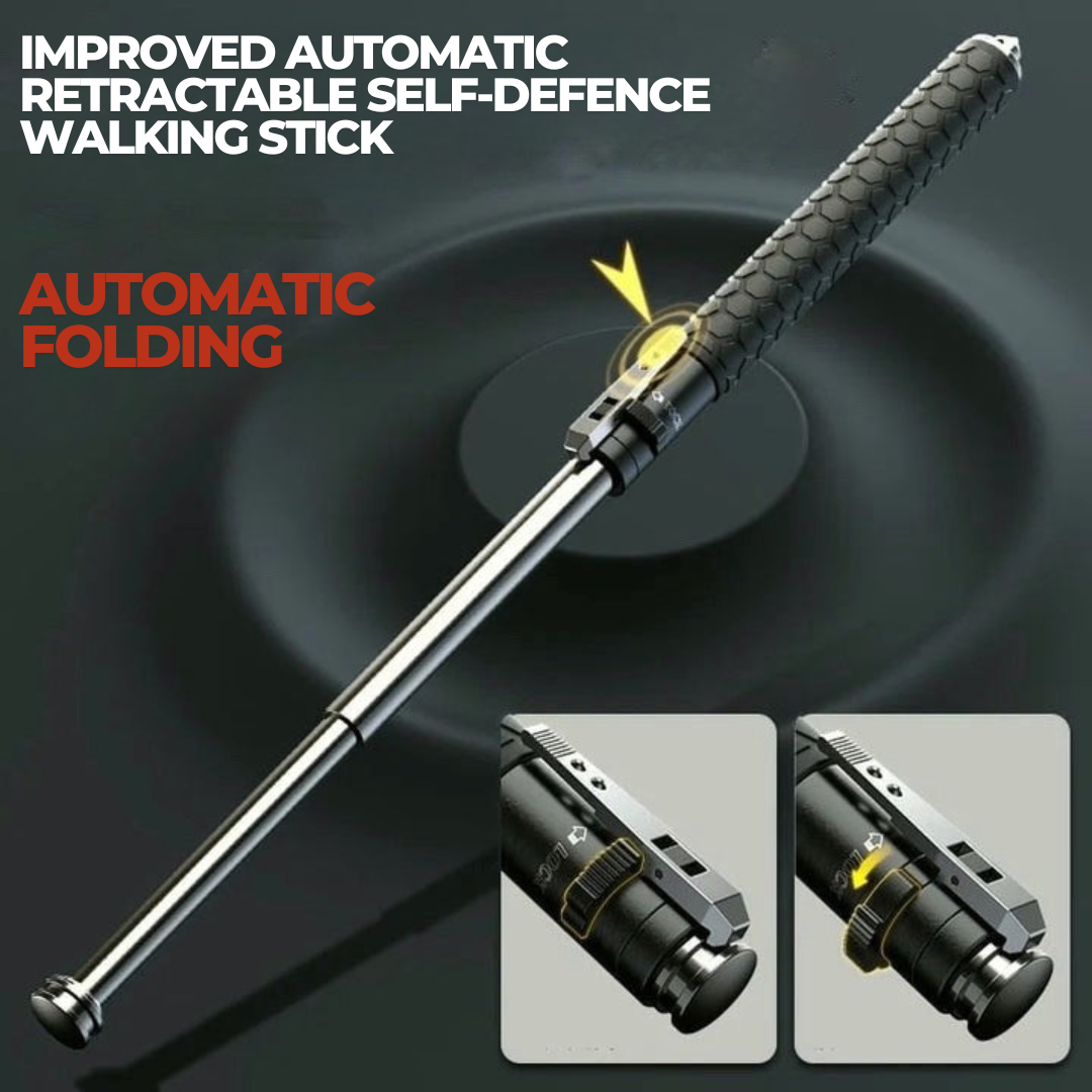 Automatic Self-Defense Walking Stick | Lightweight, One-Click Pop-Up for Hiking Safety 5