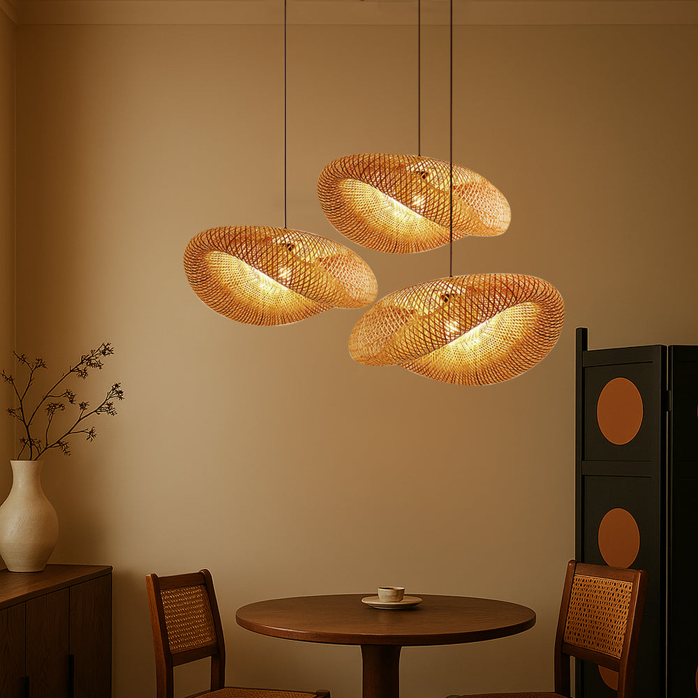 Bamboo Pendant Lamp | Minimalist Design with Warm LED Lighting 2