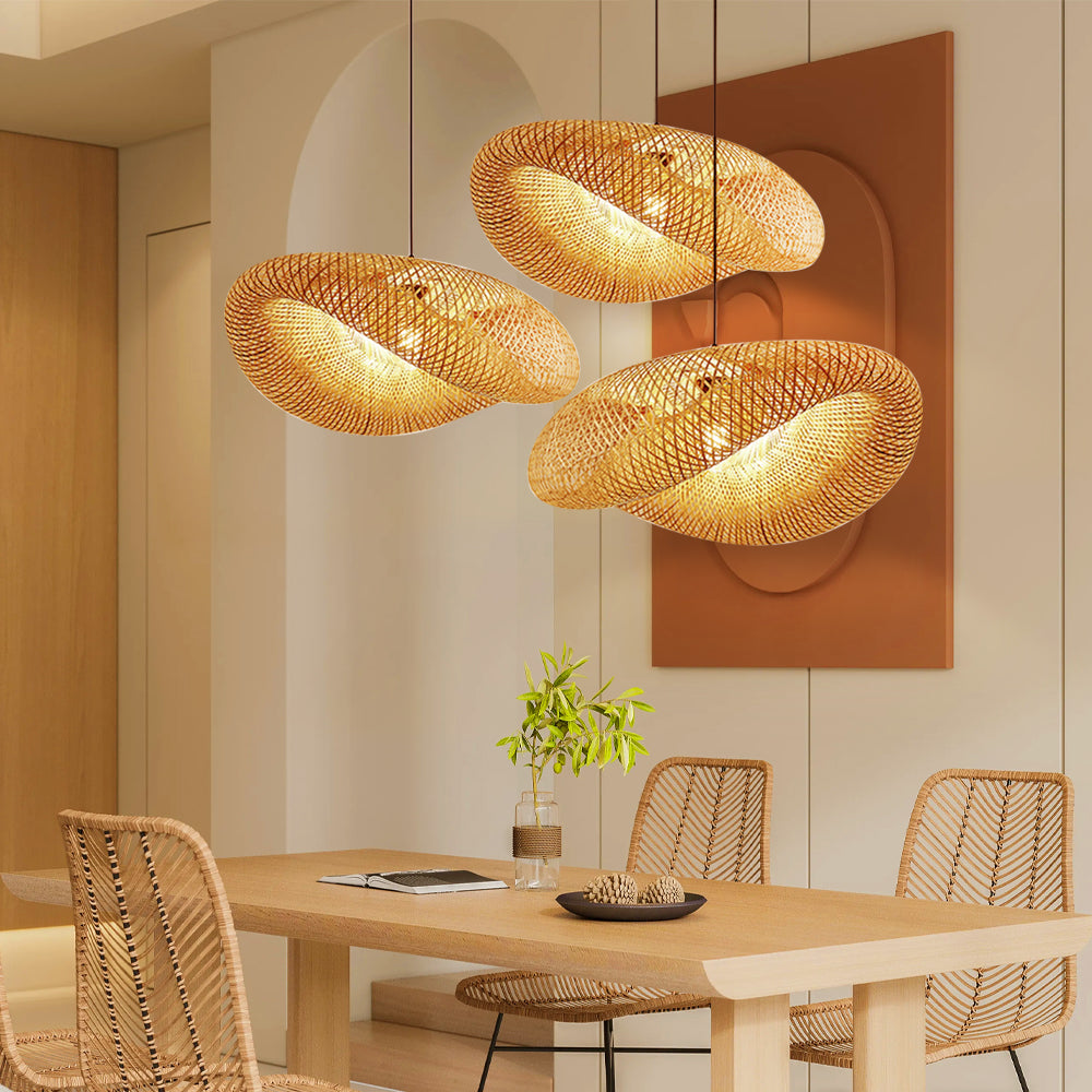 Bamboo Pendant Lamp | Minimalist Design with Warm LED Lighting 3