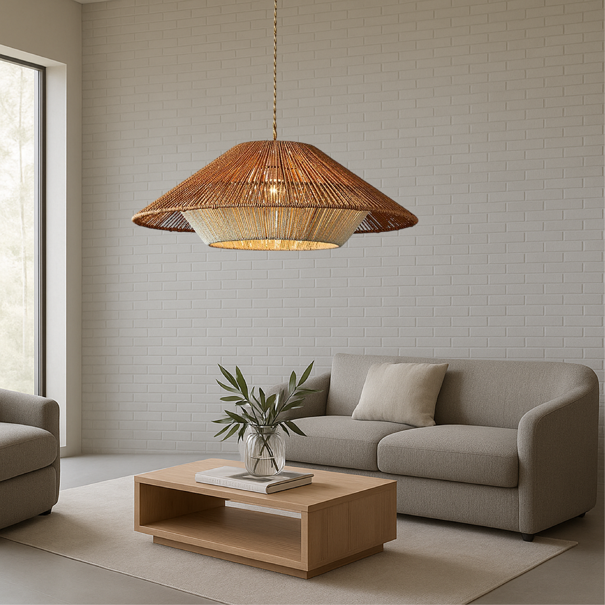Bamboo Pendant Light | Hand-Woven Shade for Natural Elegance 2