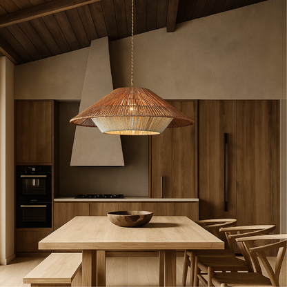 Bamboo Pendant Light | Hand-Woven Shade for Natural Elegance 3