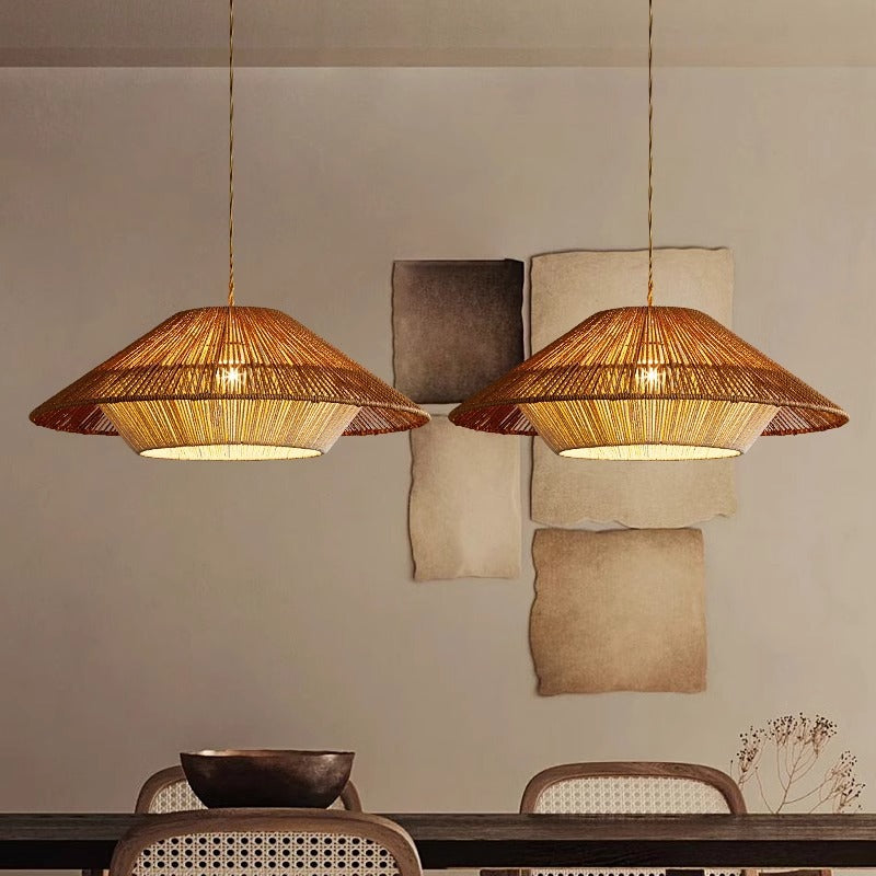 Bamboo Pendant Light | Hand-Woven Shade for Natural Elegance 4