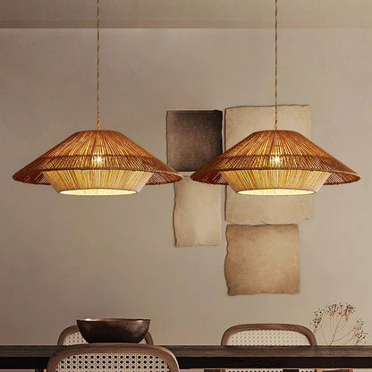 Bamboo Pendant Light | Hand-Woven Shade for Natural Elegance 4