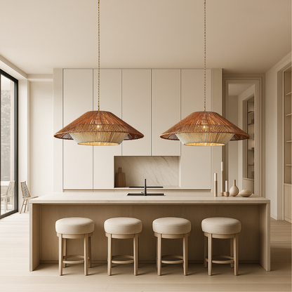 Bamboo Pendant Light | Hand-Woven Shade for Natural Elegance 5