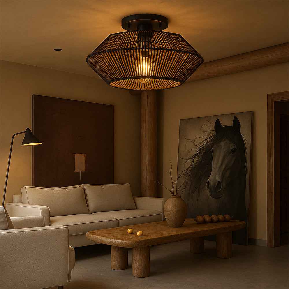 Bamboo Woven Ceiling Light | Handcrafted Design for Modern Interiors 5