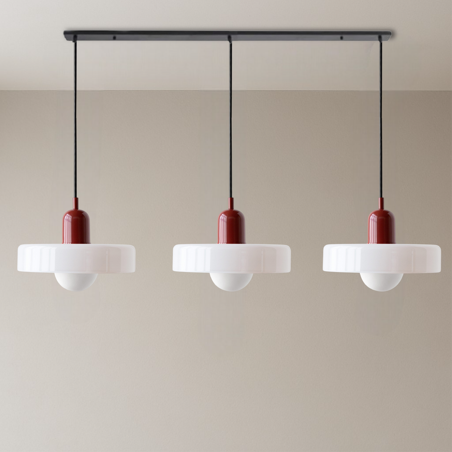 Bauhaus Pendant Lamp | 3-Head Colored Glass Design for Modern Pendant Lighting 11