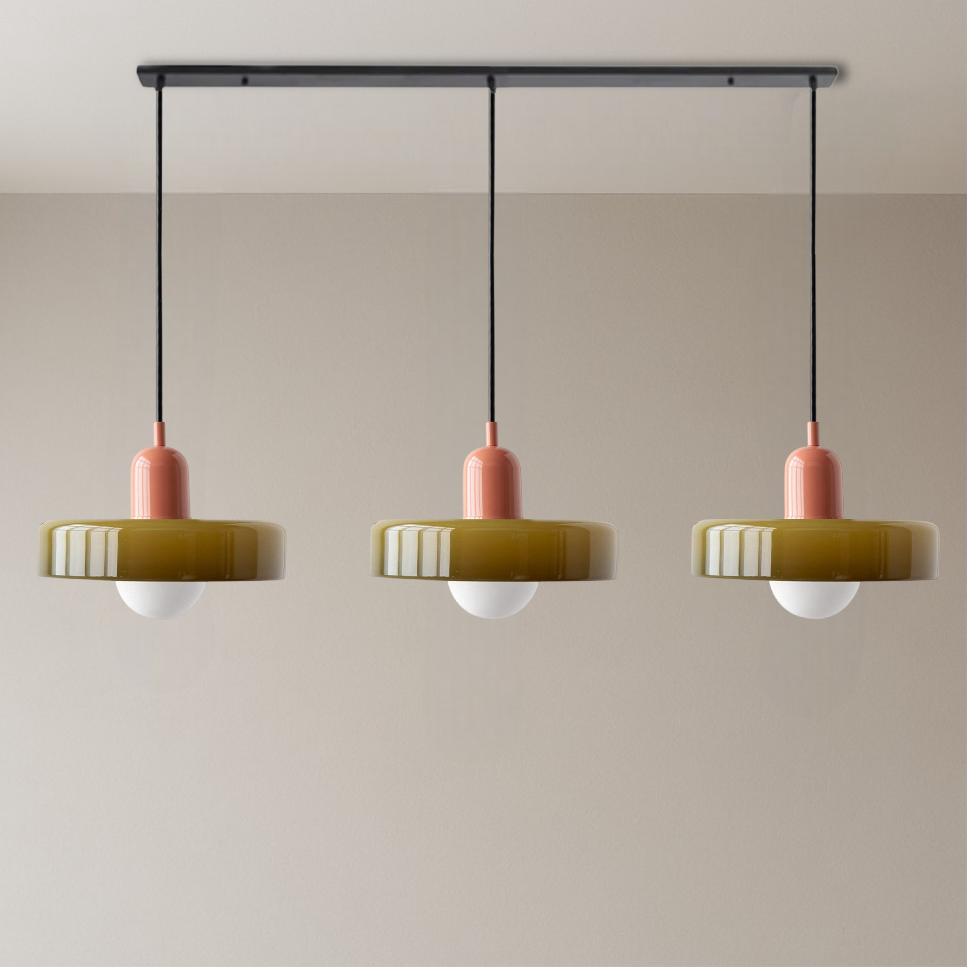 Bauhaus Pendant Lamp | 3-Head Colored Glass Design for Modern Pendant Lighting 12