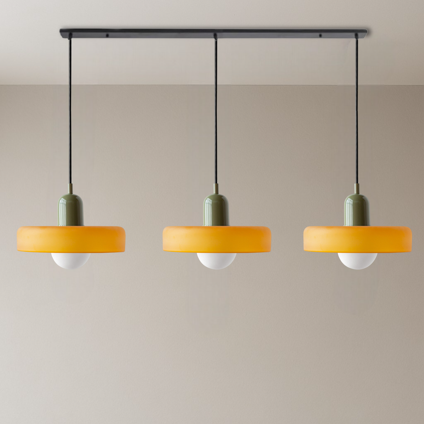 Bauhaus Pendant Lamp | 3-Head Colored Glass Design for Modern Pendant Lighting 15