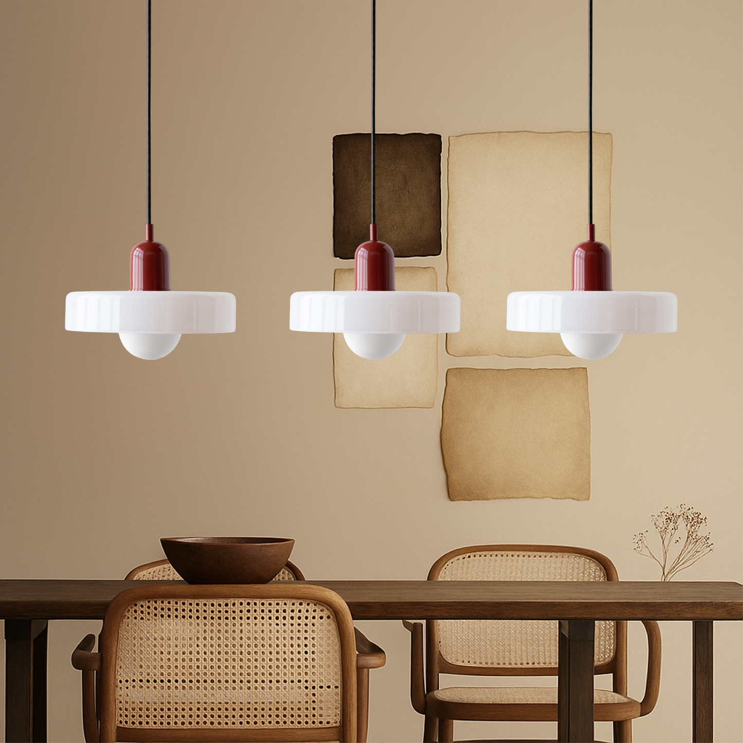 Bauhaus Pendant Lamp | 3-Head Colored Glass Design for Modern Pendant Lighting 3