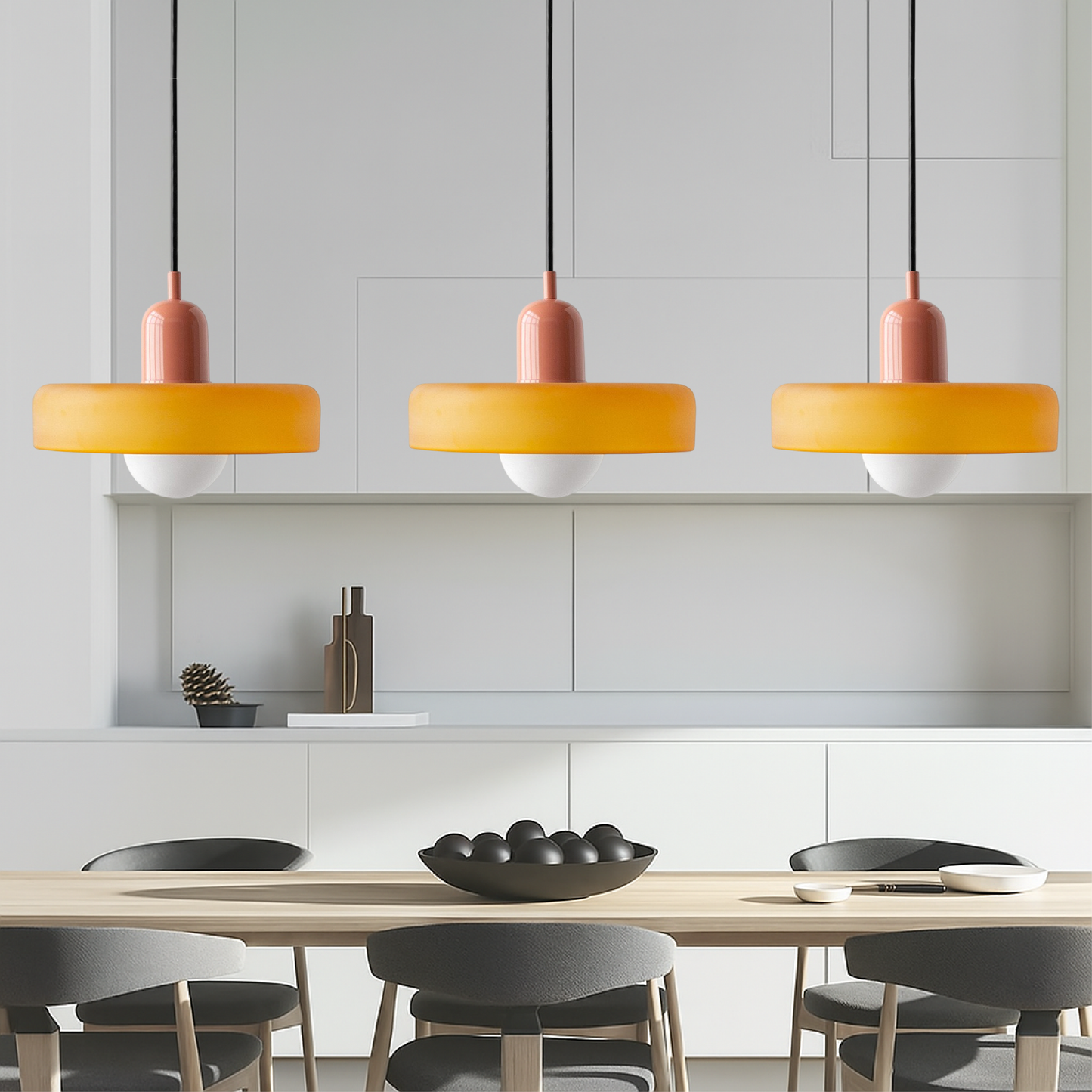 Bauhaus Pendant Lamp | 3-Head Colored Glass Design for Modern Pendant Lighting 4