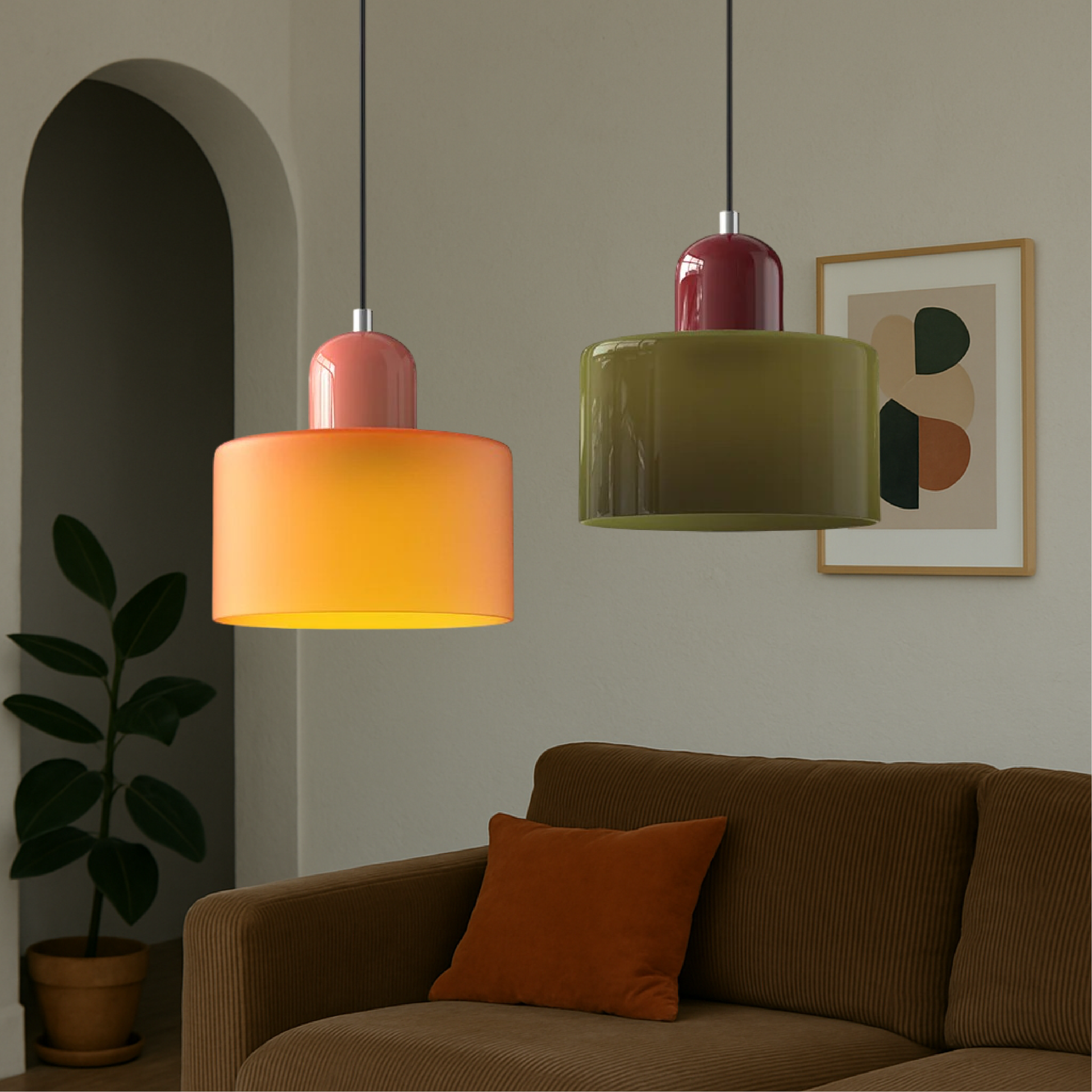 Bauhaus Pendant Light | Geometric Glass Design for Kitchen Island Lighting 4