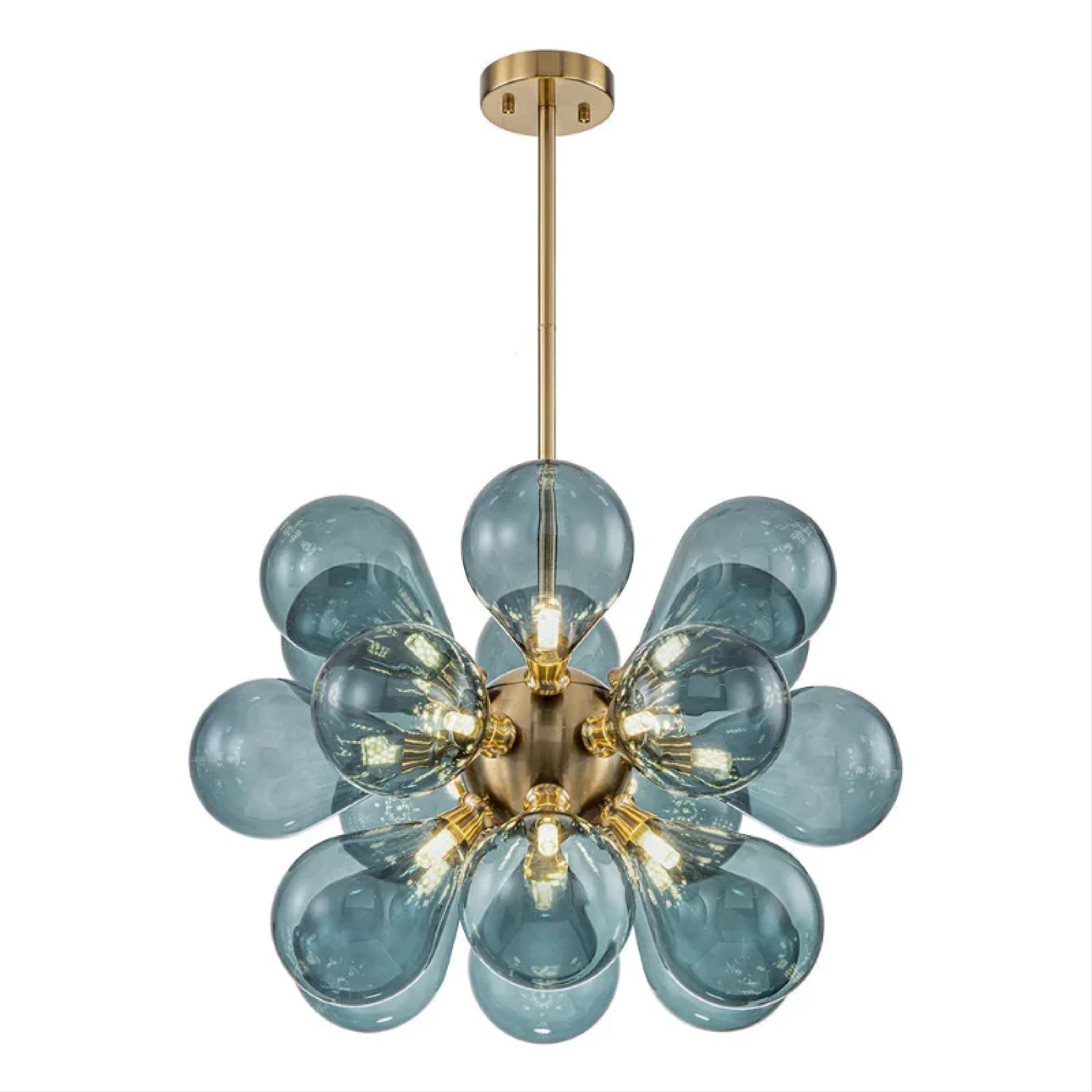 Blue Glass Chandelier | Contemporary Cluster Design for Elegance 4