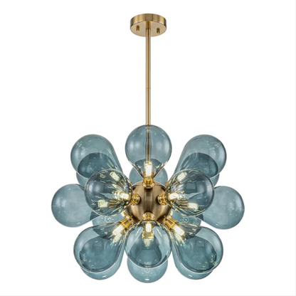 Blue Glass Chandelier | Contemporary Cluster Design for Elegance 4