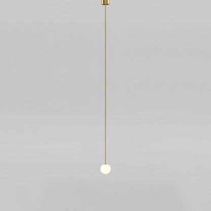 Brass Pendant Lamp | Mouth-Blown Opal Glass Shade for Modern Elegance 1