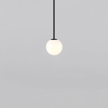 Brass Pendant Lamp | Mouth-Blown Opal Glass Shade for Modern Elegance 11