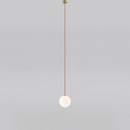 Brass Pendant Lamp | Mouth-Blown Opal Glass Shade for Modern Elegance 15