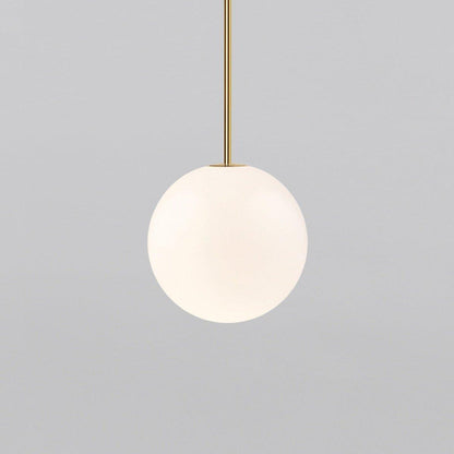 Brass Pendant Lamp | Mouth-Blown Opal Glass Shade for Modern Elegance 17