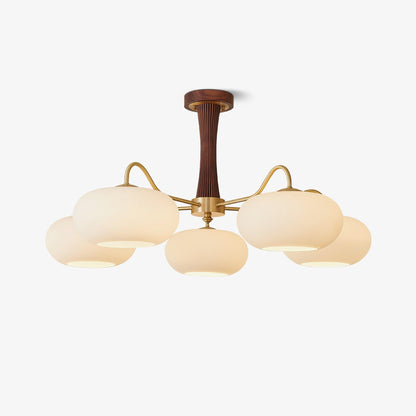 Wooden Chandelier | Elegant Brass and Glass Design for Indoor Spaces 2