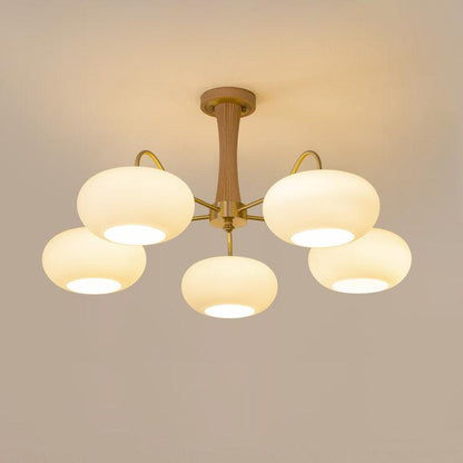 Wooden Chandelier | Elegant Brass and Glass Design for Indoor Spaces 14