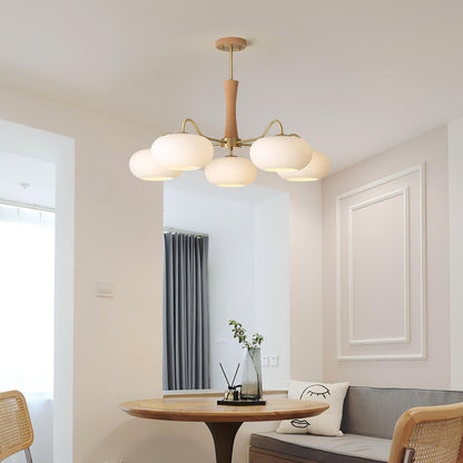 Wooden Chandelier | Elegant Brass and Glass Design for Indoor Spaces 3