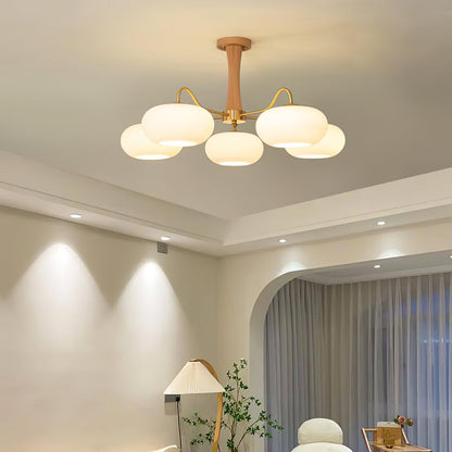 Wooden Chandelier | Elegant Brass and Glass Design for Indoor Spaces 6