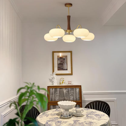 Wooden Chandelier | Elegant Brass and Glass Design for Indoor Spaces 9