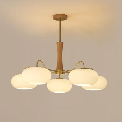 Wooden Chandelier | Elegant Brass and Glass Design for Indoor Spaces 10