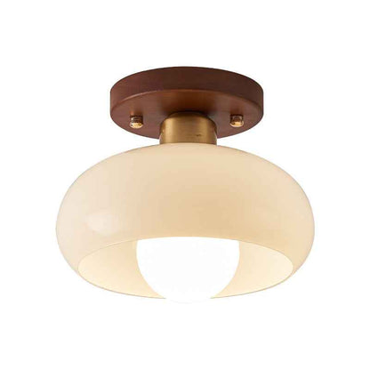 Ceiling Lamp | Contemporary Cream Design with Wooden Accents 4