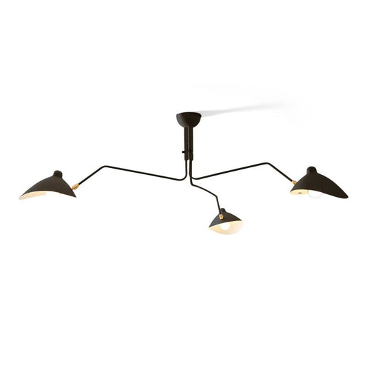 Three Arm Ceiling Lamp | Dynamic Sculptural Design for LED and Edison Bulbs 1