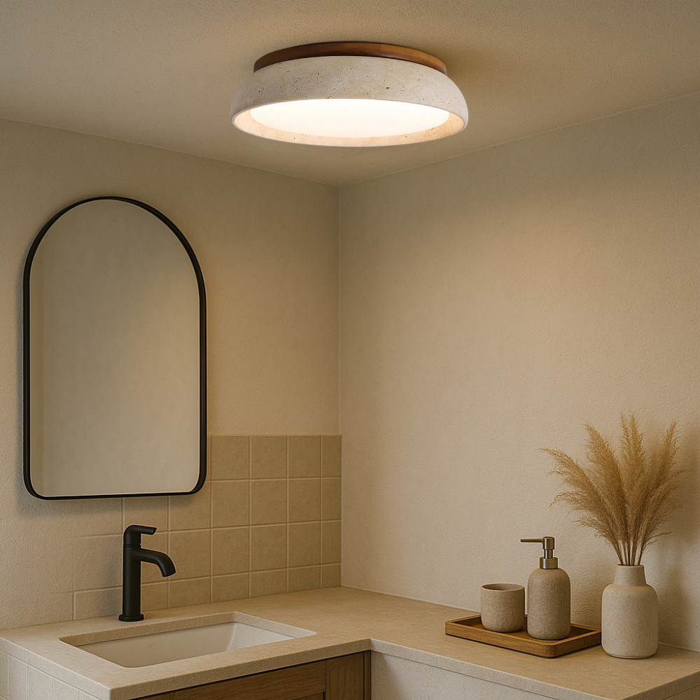 Ceiling Light | Elegant Travertine Design with Integrated LED 0
