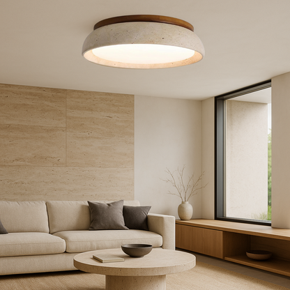 Ceiling Light | Elegant Travertine Design with Integrated LED 1