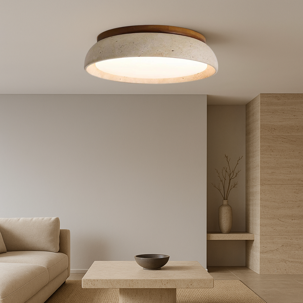 Ceiling Light | Elegant Travertine Design with Integrated LED 2