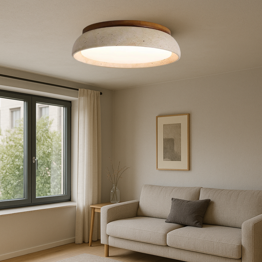 Ceiling Light | Elegant Travertine Design with Integrated LED 4