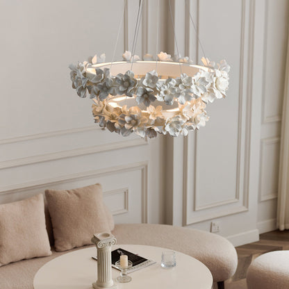 Ceramic Flower Chandelier | Modern Design with Adjustable Height for Dining Room 2