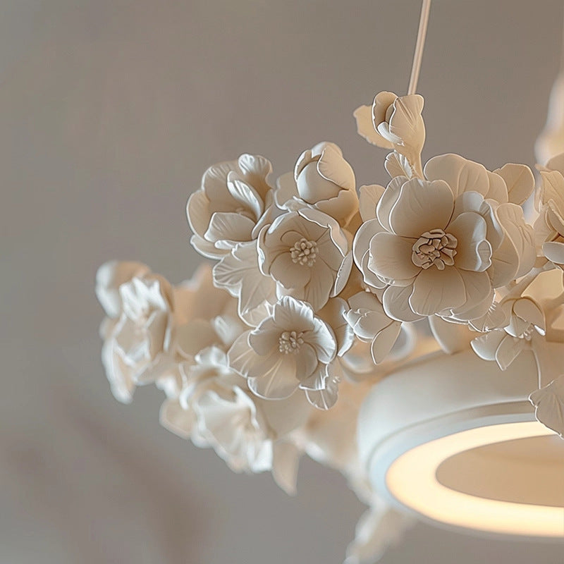 Ceramic Flower Chandelier | Modern Design with Adjustable Height for Dining Room 3