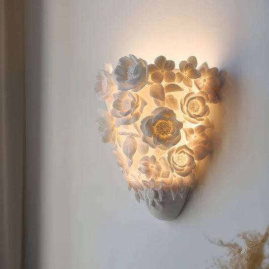 Ceramic Flower Wall Sconce | Elegant Design with Soft LED Lighting 0