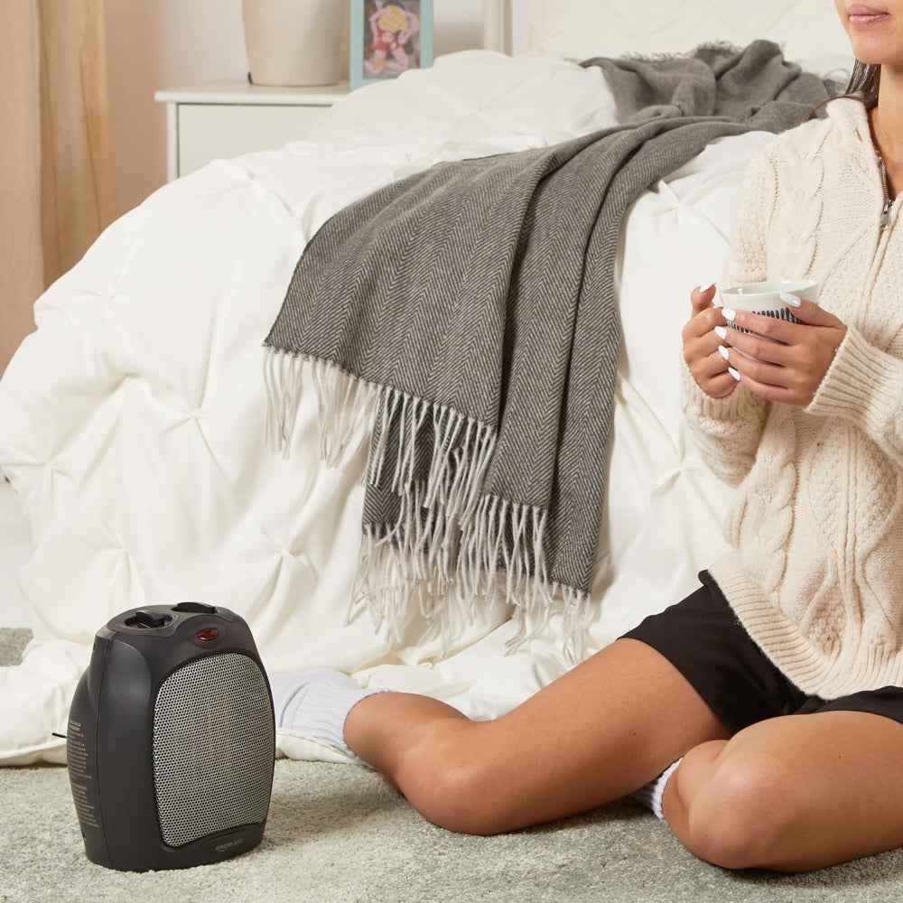 Ceramic Space Heater | Portable Electric Heater with Adjustable Thermostat and Safety Features 2