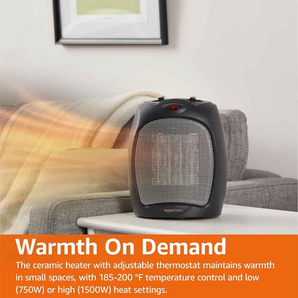 Ceramic Space Heater | Portable Electric Heater with Adjustable Thermostat and Safety Features 3