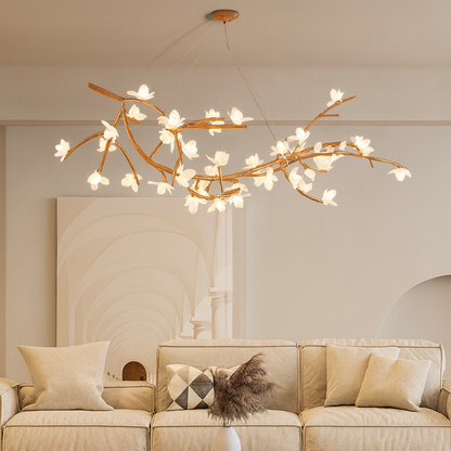 Chandelier Light | Organic Bamboo Design with Adjustable LED Brightness 2