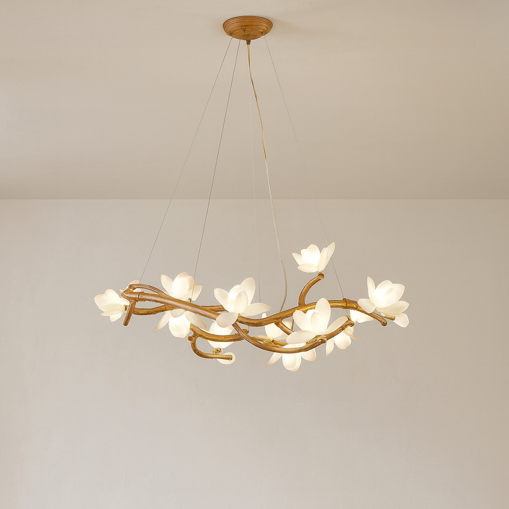 Chandelier Light | Organic Bamboo Design with Adjustable LED Brightness 5