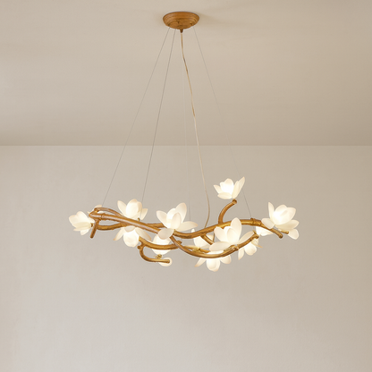 Chandelier Light | Organic Bamboo Design with Adjustable LED Brightness 5